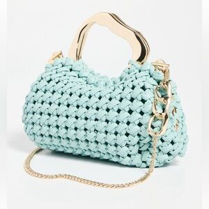 ‼️RARE‼️🎸💯AUTH. Aje🎸🔥NWT🔥New Weave Micro Frame Bag in Spearmint Blue